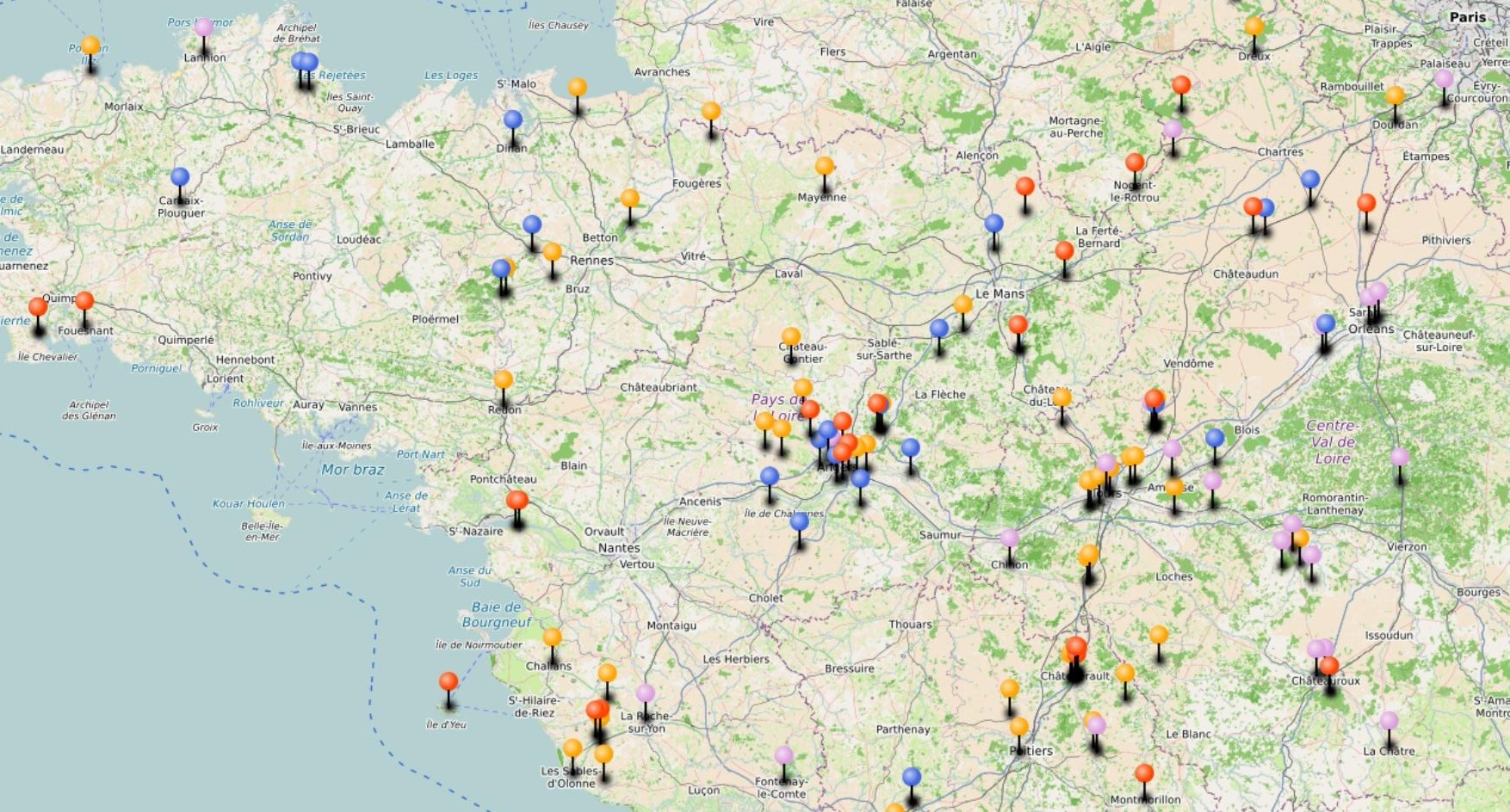 Carte interactive des missions d'Anater